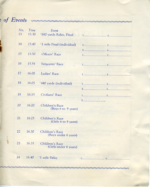 Sports Day Programme, 28th June 1939  Page 5